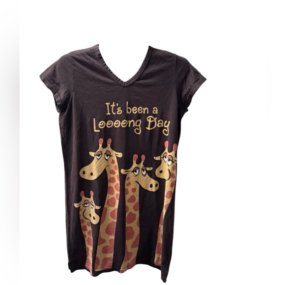 Lazy One Cotton Giraffe Nightshirt S/M - Picture 1 of 5